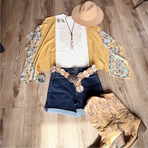 Free Bird Upcycled Graphic Tee Boho Western Gypsy Small/Medium/Large